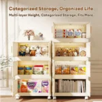 KAKA NEST 70cm Foldable Storage Cabinet With Wheels Durabox Plastic Wardrobe Kitchen Cabinet Organizer For Clothes Home - Image 5