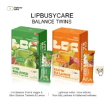 LIPBUSYCARE LITE & GLOW Daily Wellness Ritual - A Perfect Pair of Turmeric-Ginger Lemon Sip & Fruity Kale-Chia Fiber Blend.